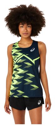 Débardeur Femme Asics Light Run Graphic Bleu Jaune