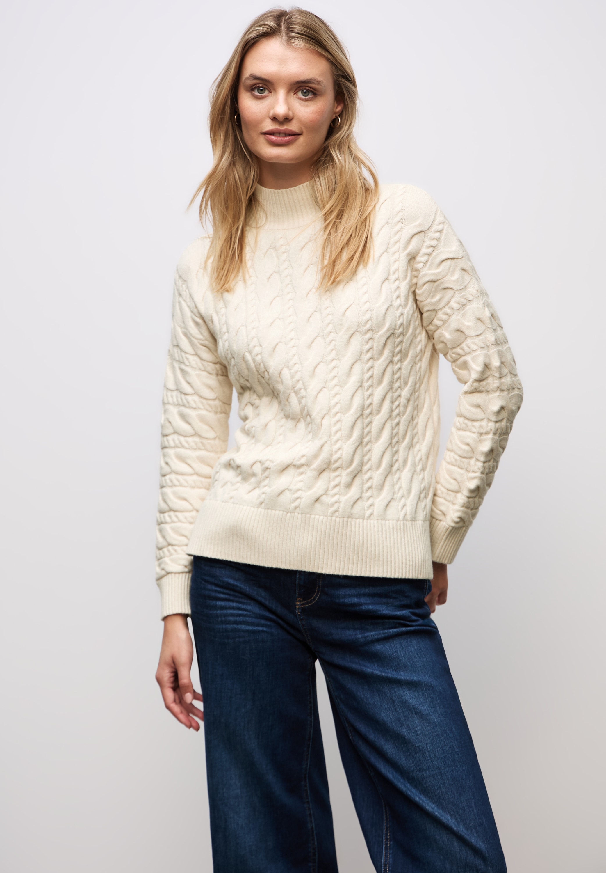STREET ONE Rollkragenpullover , mit Zopfmuster