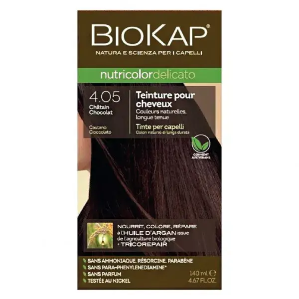 Biokap Nutricolor Delicato Tintura Capilar 4.05 Castanho Chocolate 140ml