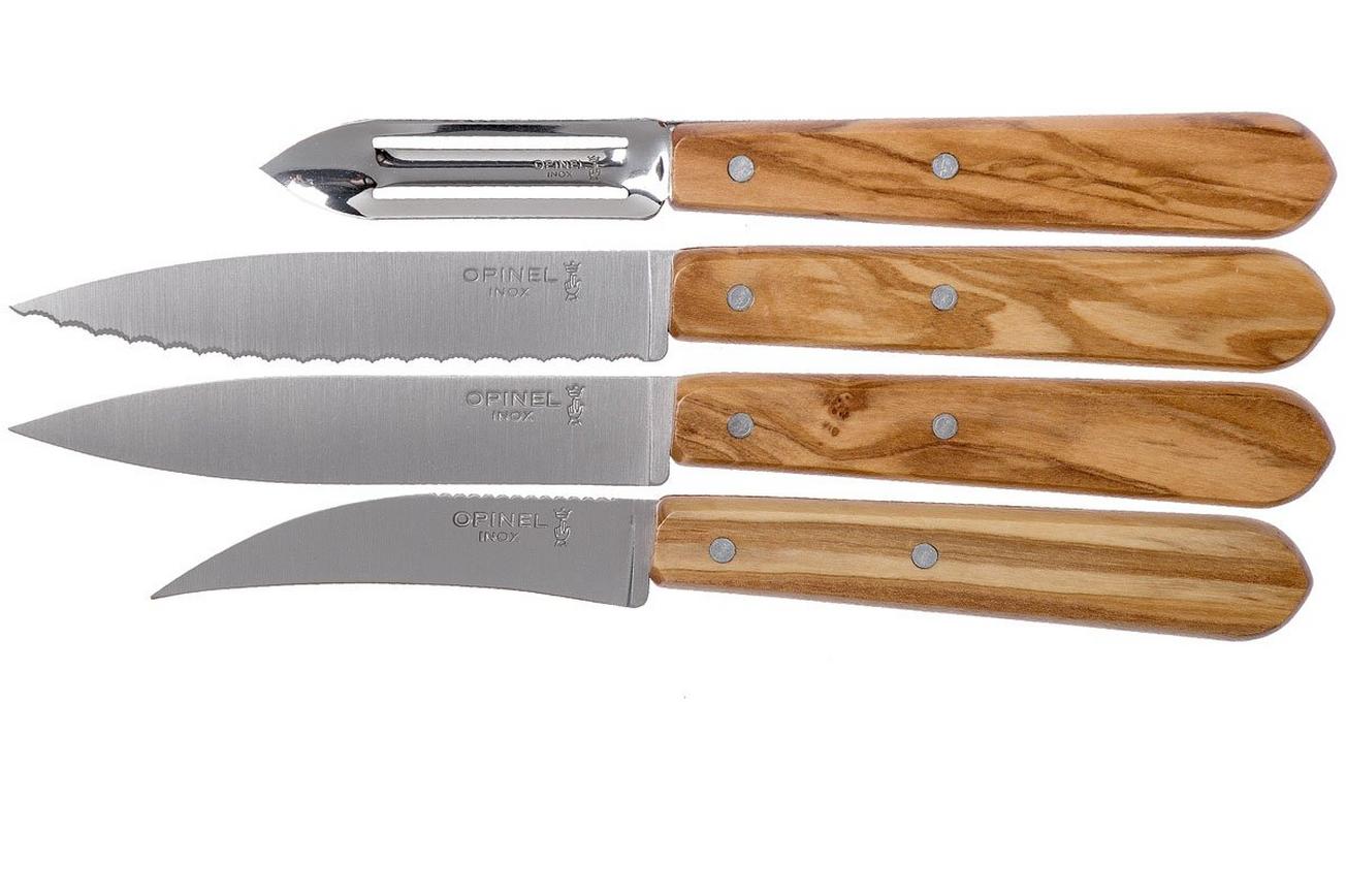 Opinel 002163 Les Essentiels olijfhout schilmessenset