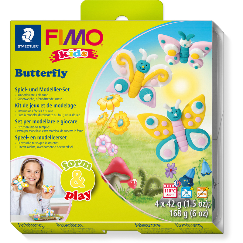 FIMO Kids form&play, Set Butterfly, 4 x 42g