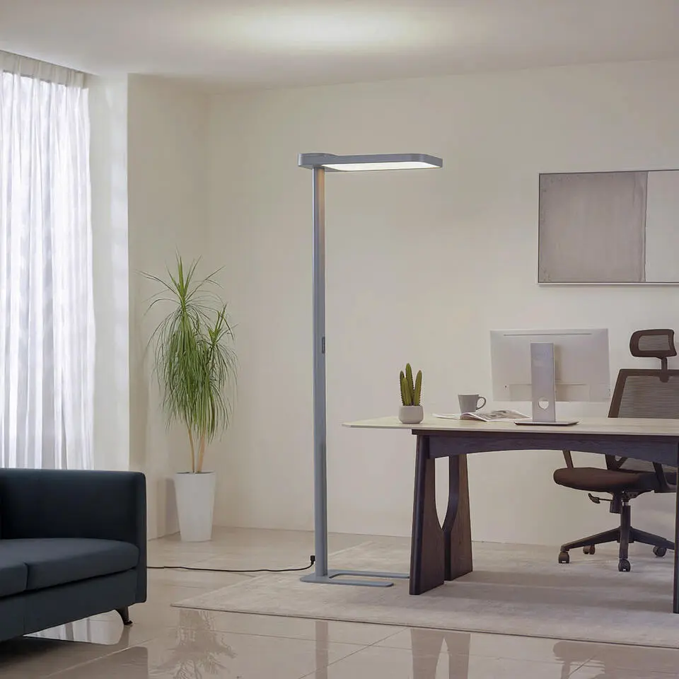 Qazqa professional vloerlampen guzo grijs geïntegreerde led