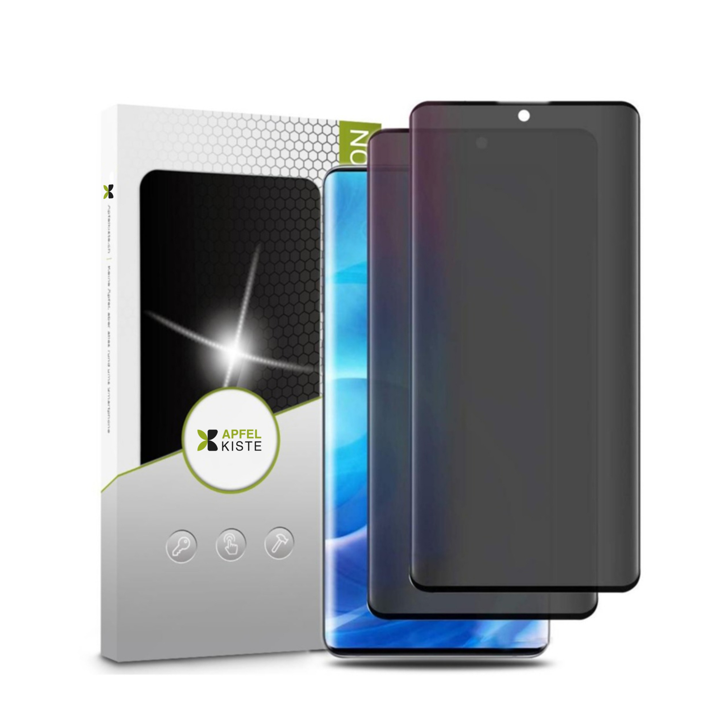 (2er Set) Samsung Galaxy S20 / S20 5G Privacy Panzer Glas Display Schutz Case Friendly