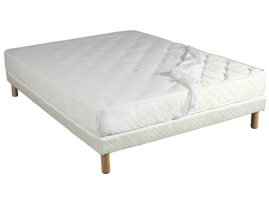 TERRE DE NUIT - Drap housse 100% coton blanc - bonnet 27 cm 180x200