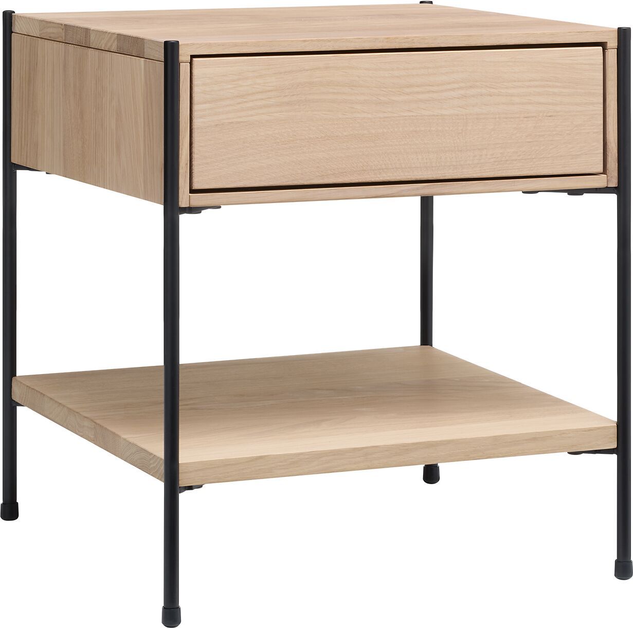 MALA Nachttisch - Eiche weiss / B: 40.0 cm x T: 40.0 cm x H: 43.0 cm