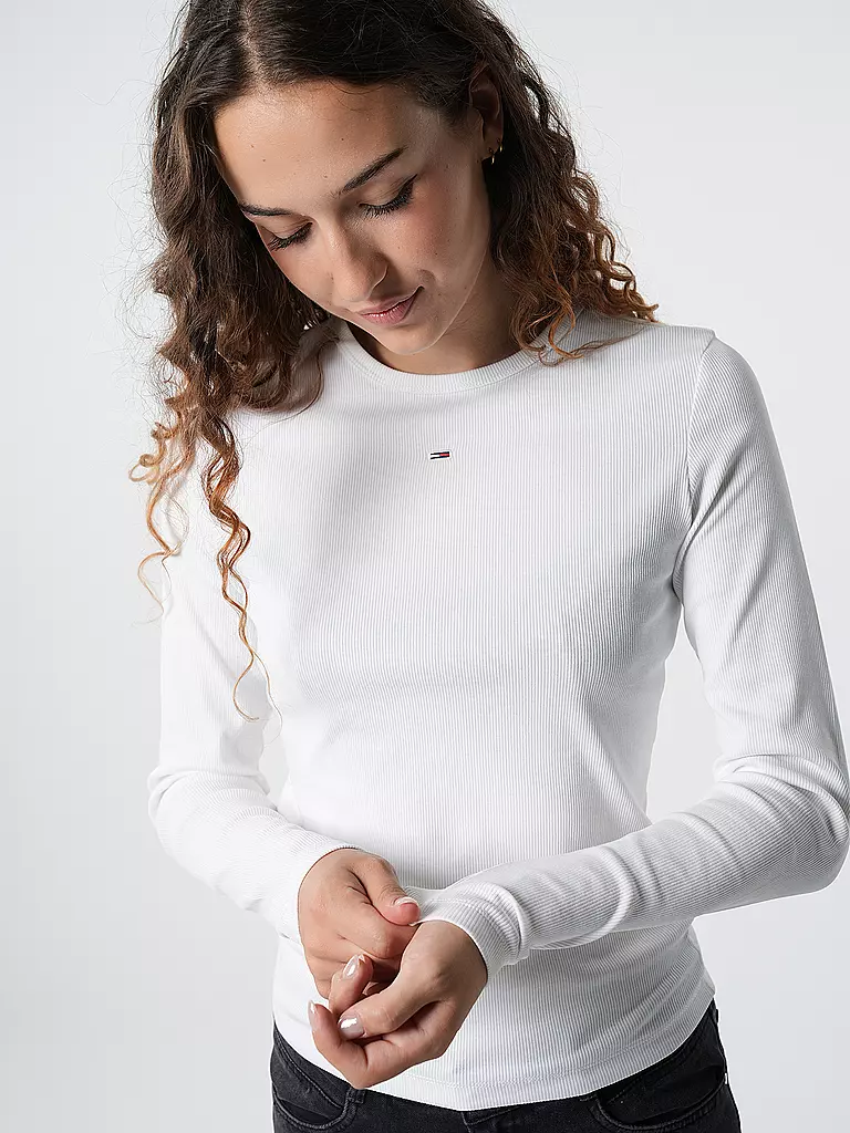TOMMY JEANS Langarmshirt weiss
