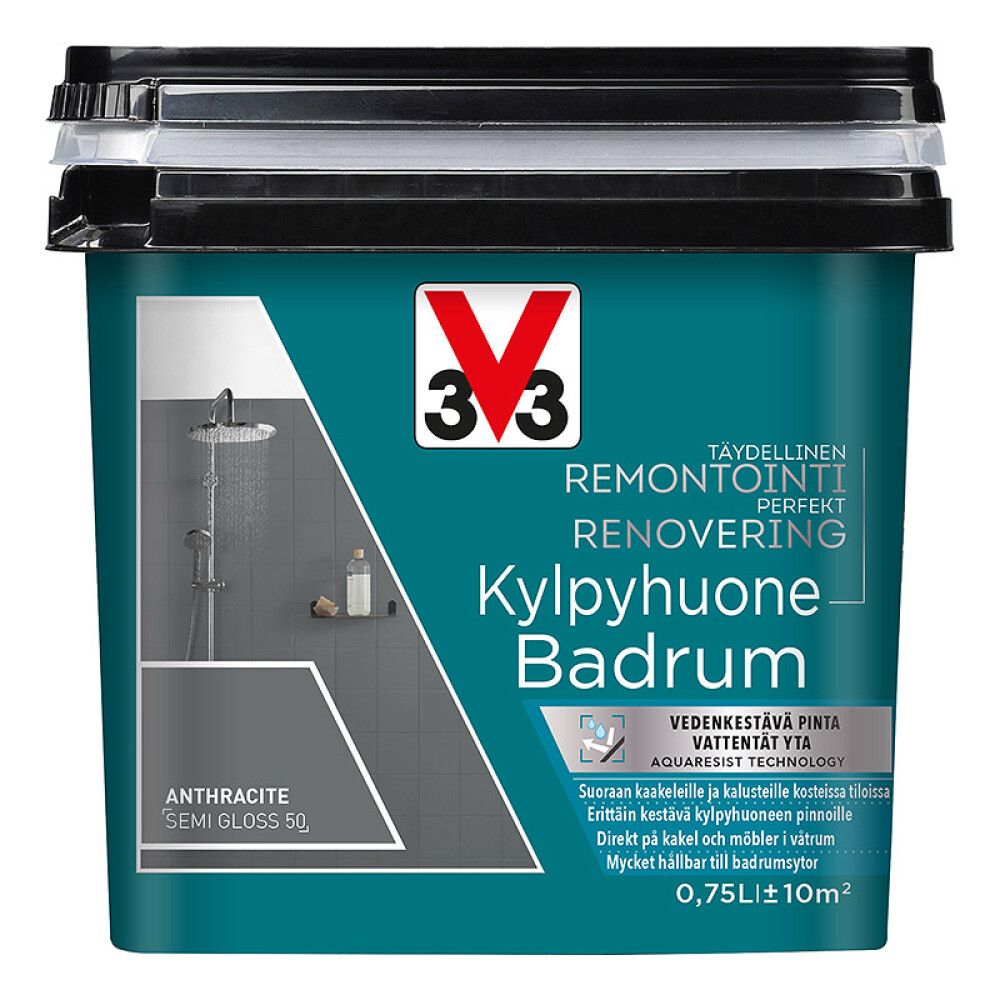 FLISEMALING V33 ANTHRACITE SEMI GLOSS 750ML