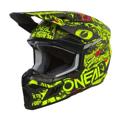 Casque cross O'Neal 3SRS - ATTACK - ENFANT - Noir / Jaune