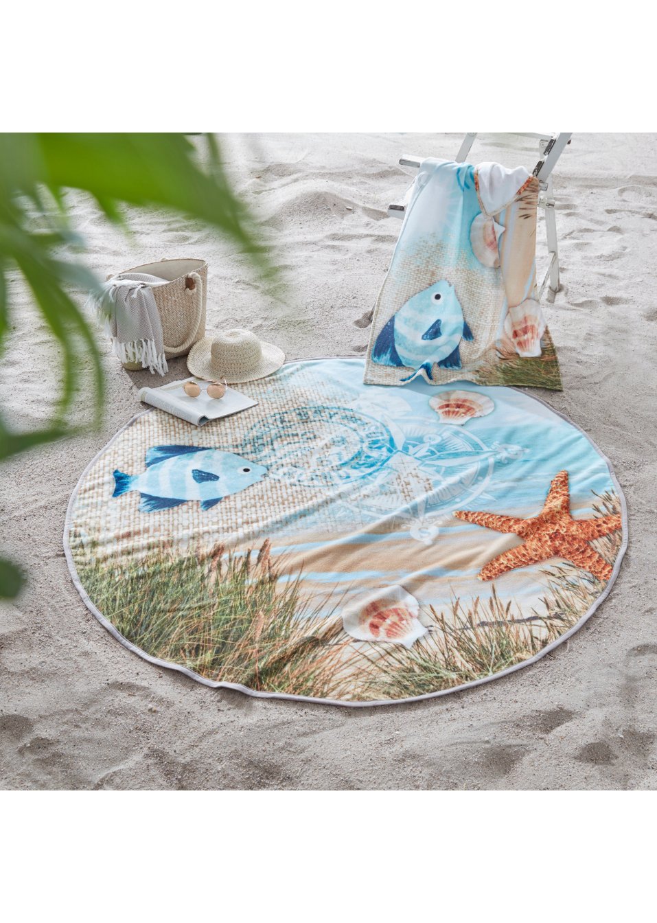 Drap de plage imprimé marin