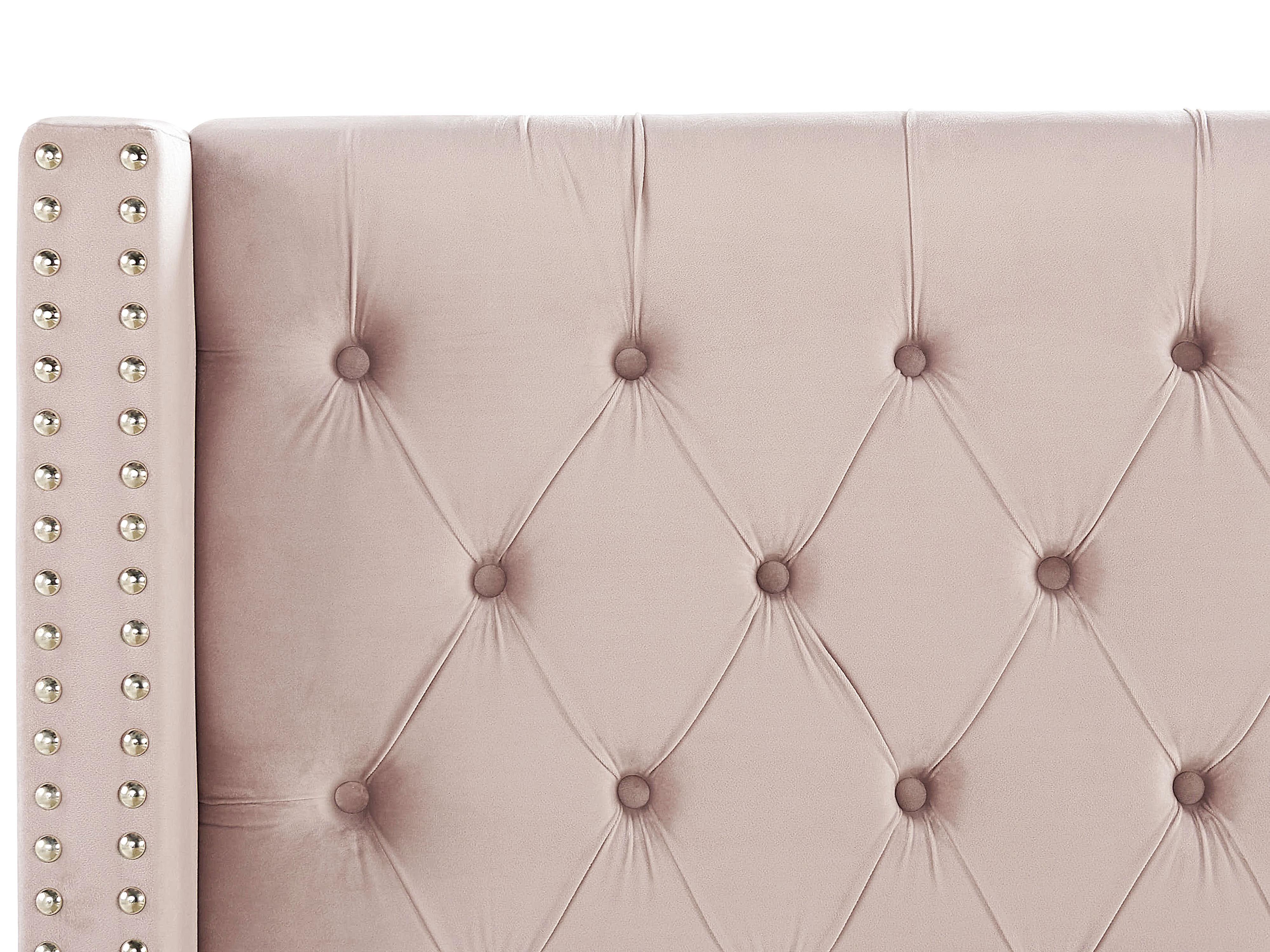 Bed Fluweel LUBBON 180 x 200 cm Pastelroze