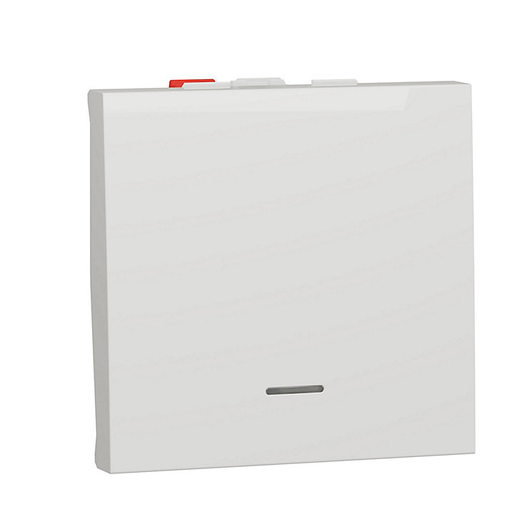 Mécanisme interrupteur va-et-vient à témoin 2 modules Unica Pro blanc