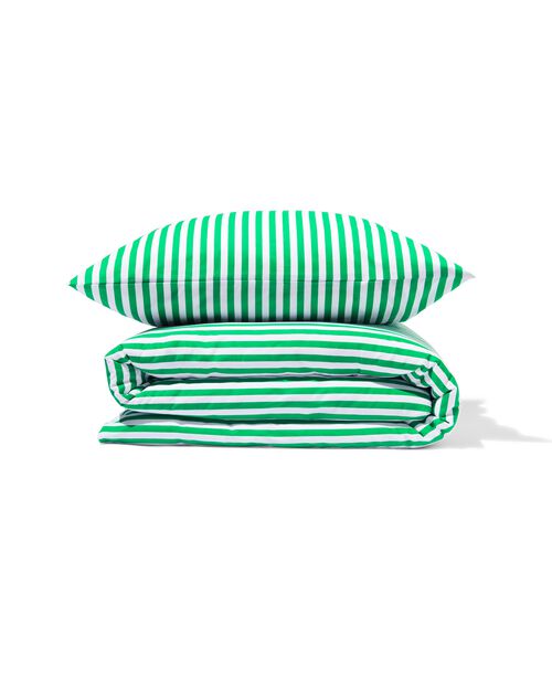 housse de couette enfant - coton doux - 140x200 - rayure - vert