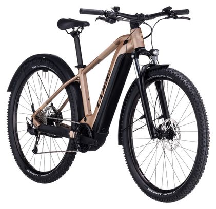 VTT Électrique Semi-Rigide Cube Reaction Hybrid Performance 500 Allroad Shimano Alivio 9V 500 Wh 27.5'' Marron Metallic