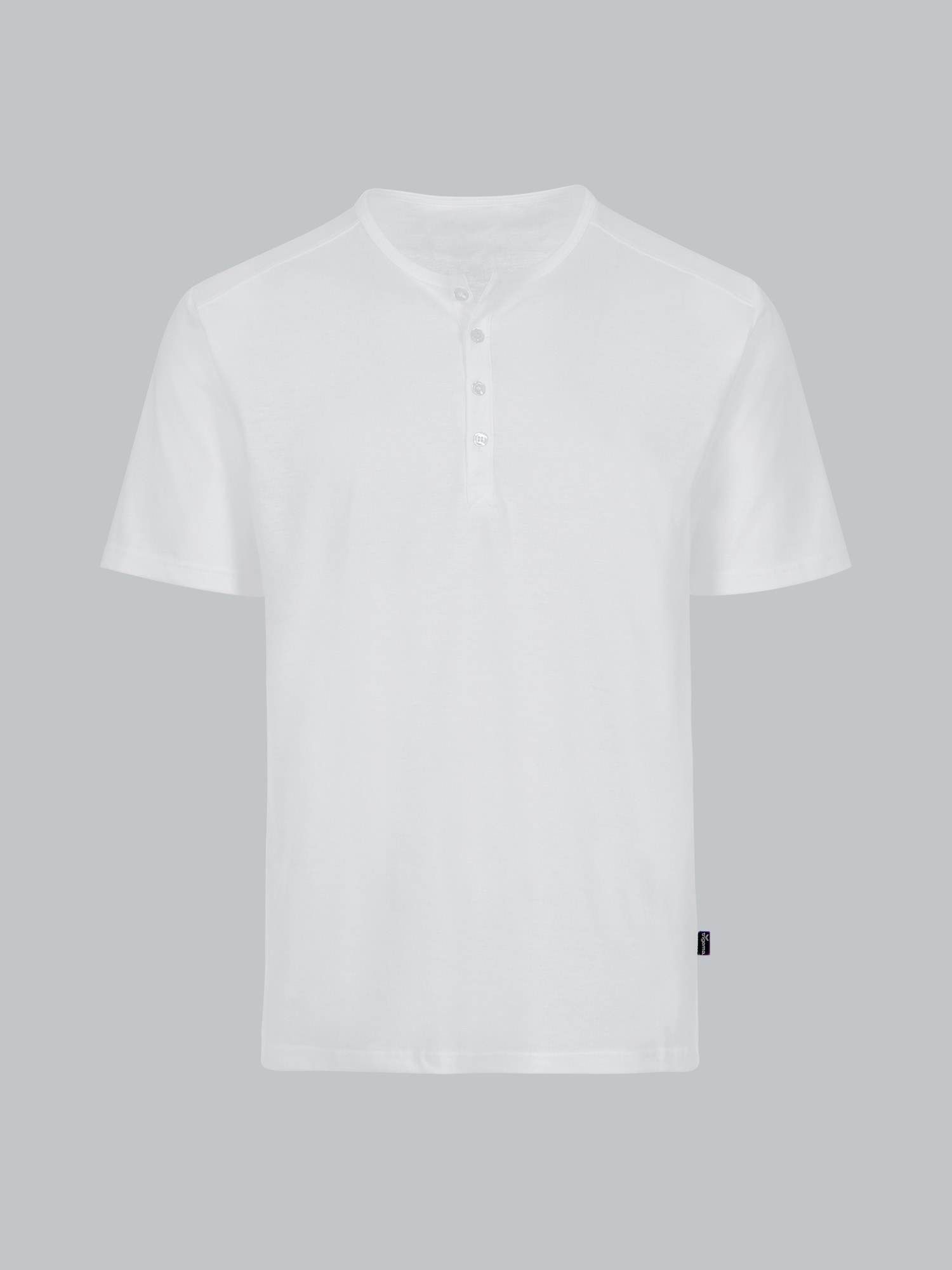 T-Shirt mit Knopfleiste DELUXE Baumwolle Weiss