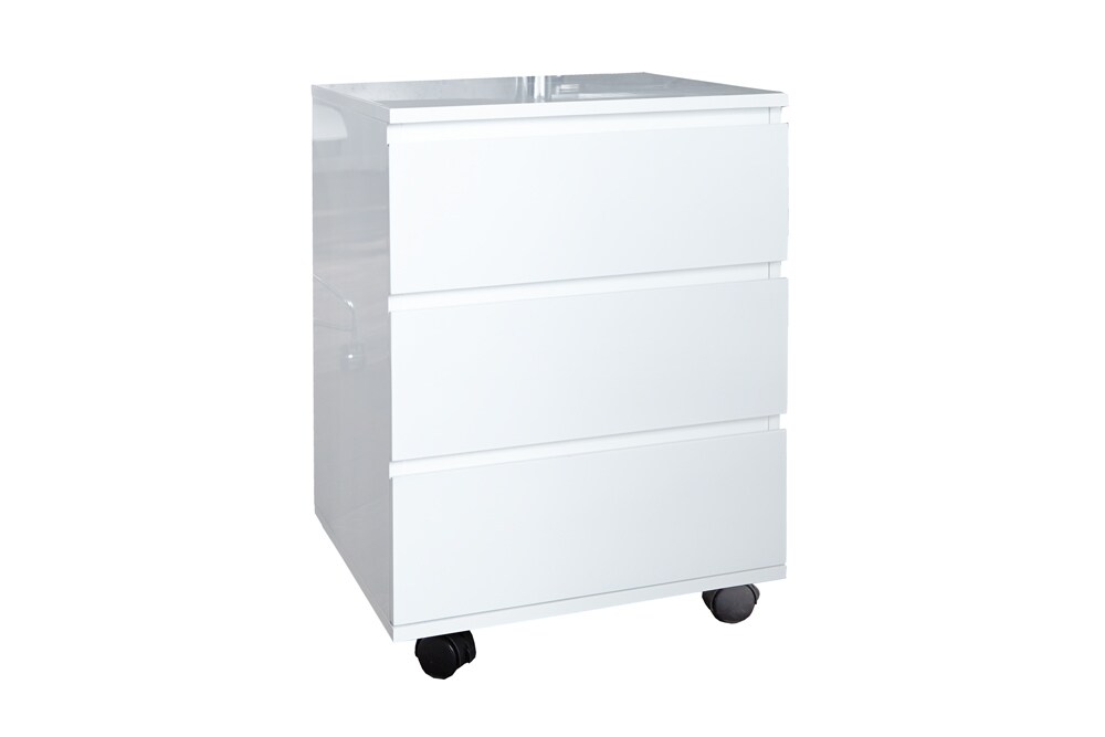 riess-ambiente Rollcontainer BIG DEAL - 45cm weiß Hochglanz 3 Schubladen modern