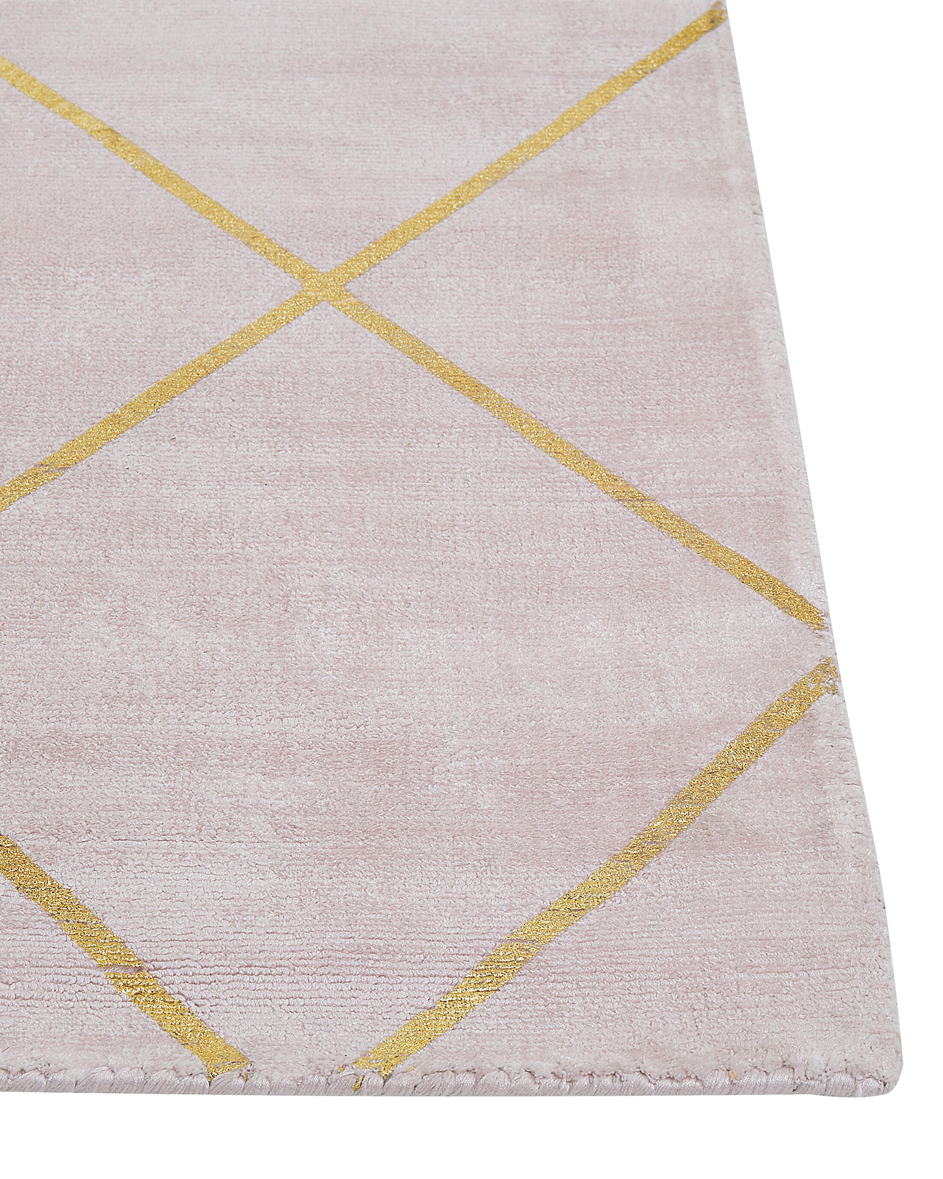 Vloerkleed ATIKE Roze 80 x 150 cm Viscose