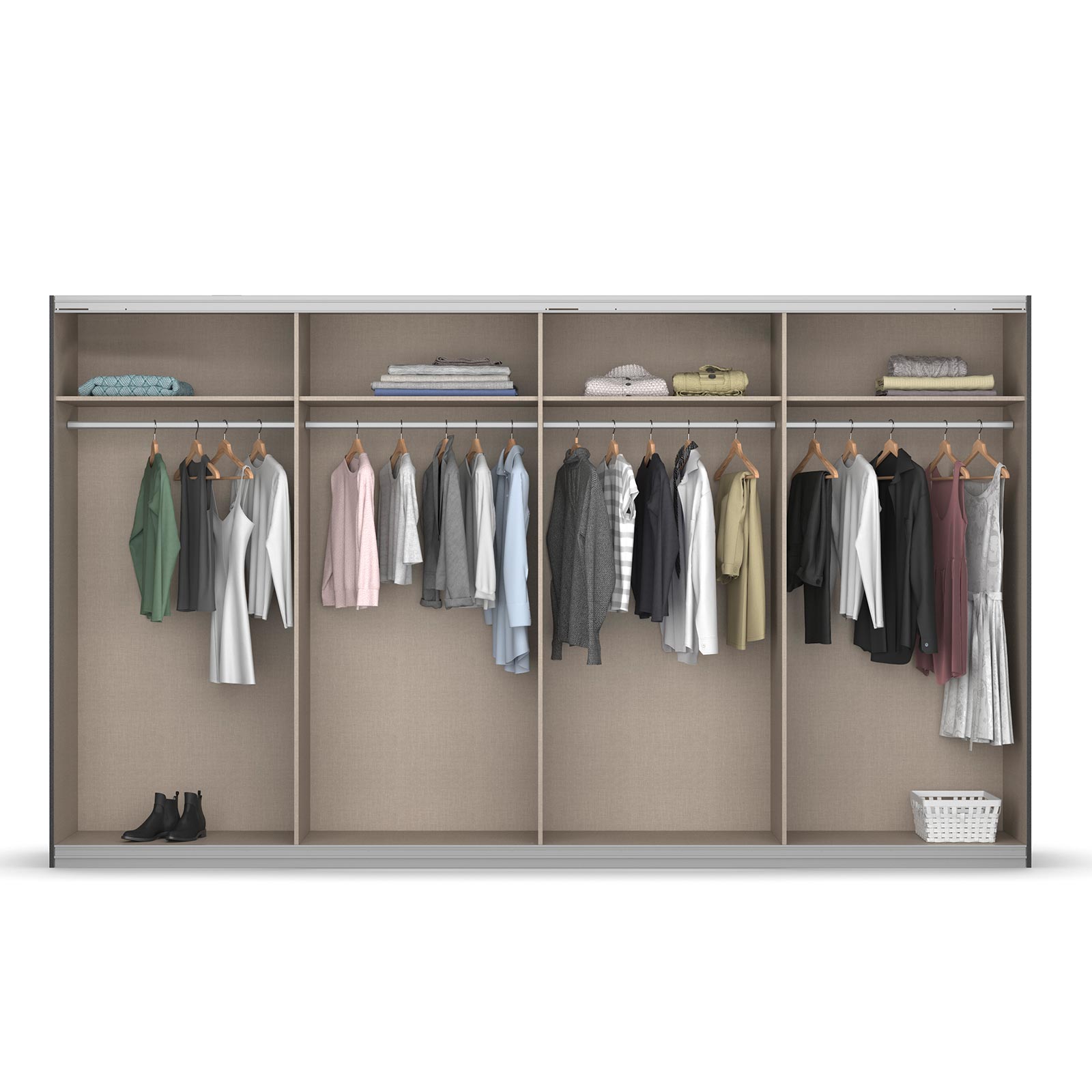 Schwebetürenschrank - Sonoma Eiche - 2 Glastüren - 360 cm