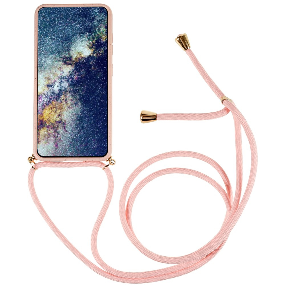Samsung Galaxy S23 5G Necklace Bio Gummi Case Hülle Eco Friendly Nachhaltig Kompostierbar   Handykette (150cm) - Rosa