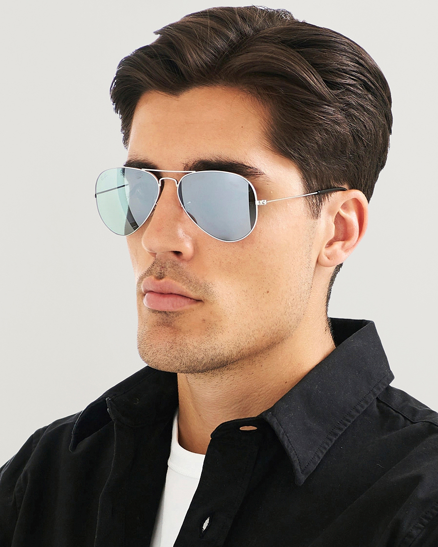 Ray-Ban 0RB3025 Aviator Large Metal Sunglasses Silver/Grey Mirror