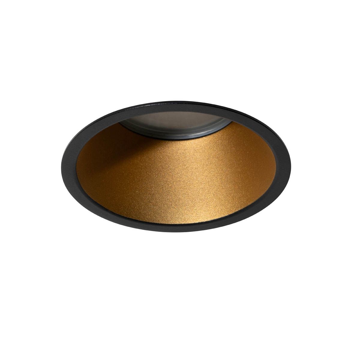 Moderne inbouwspot zwart met goud GU10 70mm IP44 - Dept