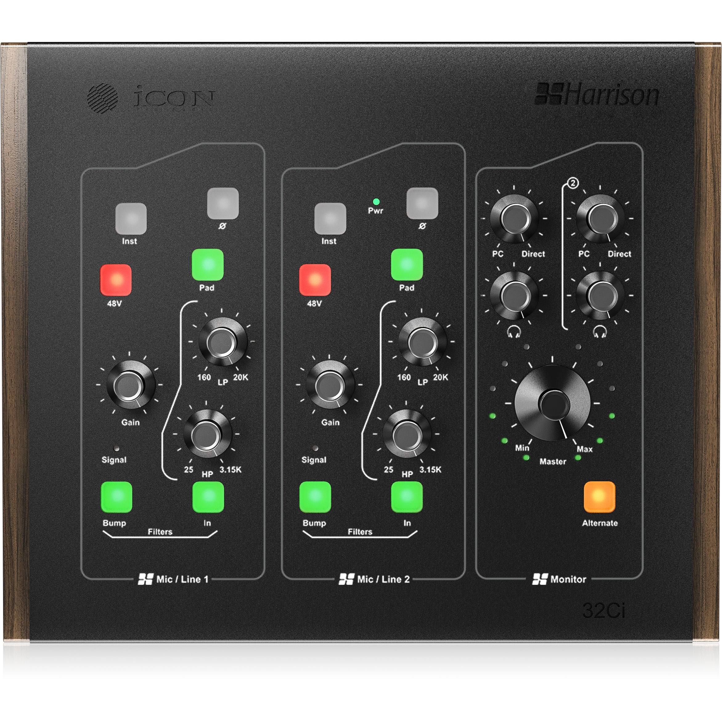iCON 32Ci USB audio interface met Harrison microfoon preamps