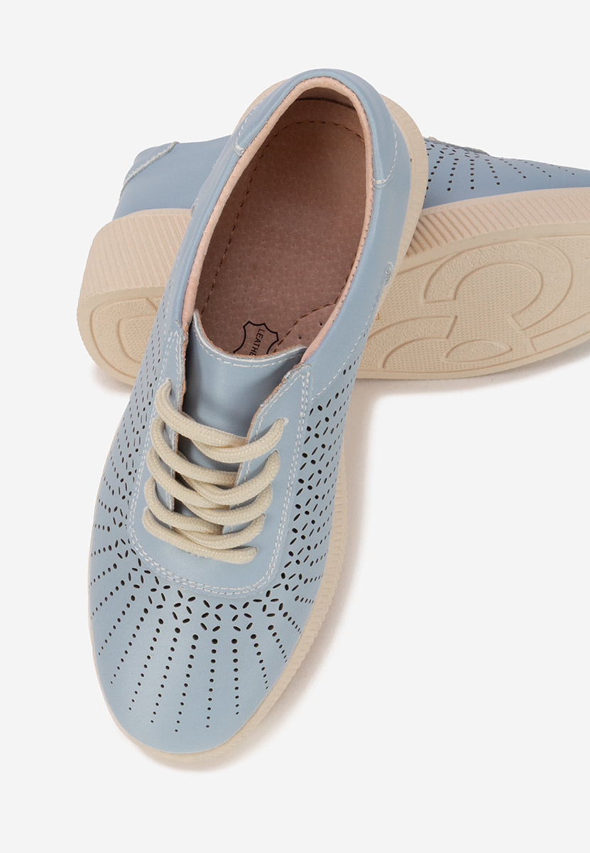 Baskets pour femme en cuir bleus Oleiana