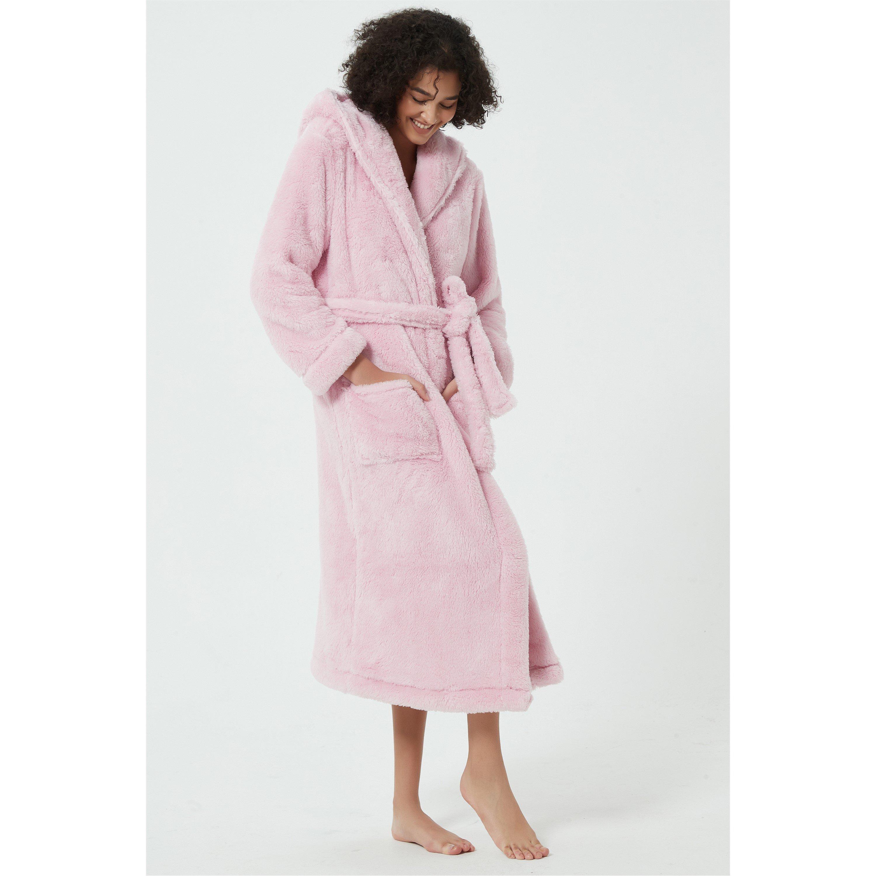 Linea Ladies Luxury Hooded Fleece Dressing Gown