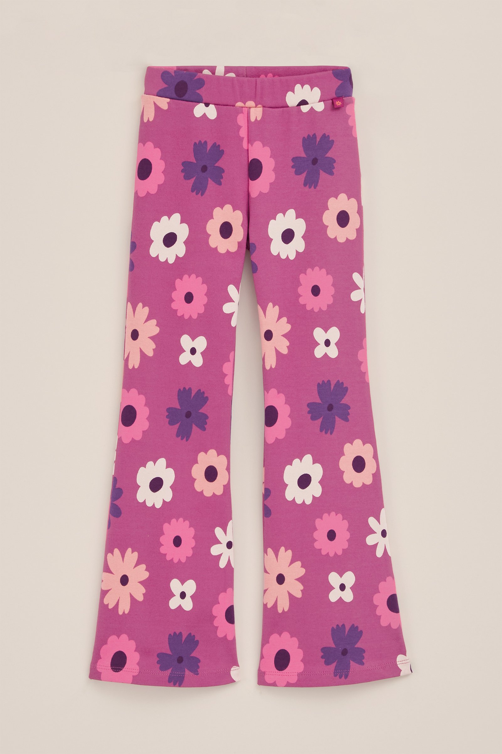 Meisjes flared legging met dessin WE Fashion Donkerpaars