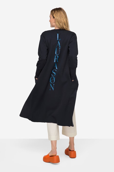 Sweat-Cardigan, Straight Fit, offene Jacke, sichtbare Nähte