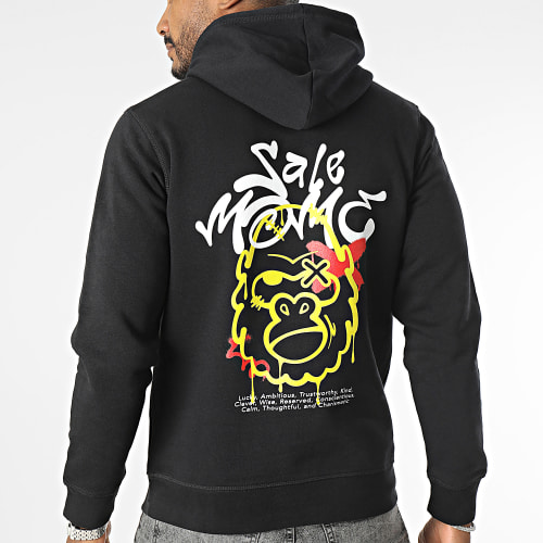 Sweat Capuche Gorille Graffiti Head Noir