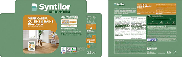Vitrificateur cuisine et bains Biosourcé Nature Protect Syntilor incolore satiné 2,5L