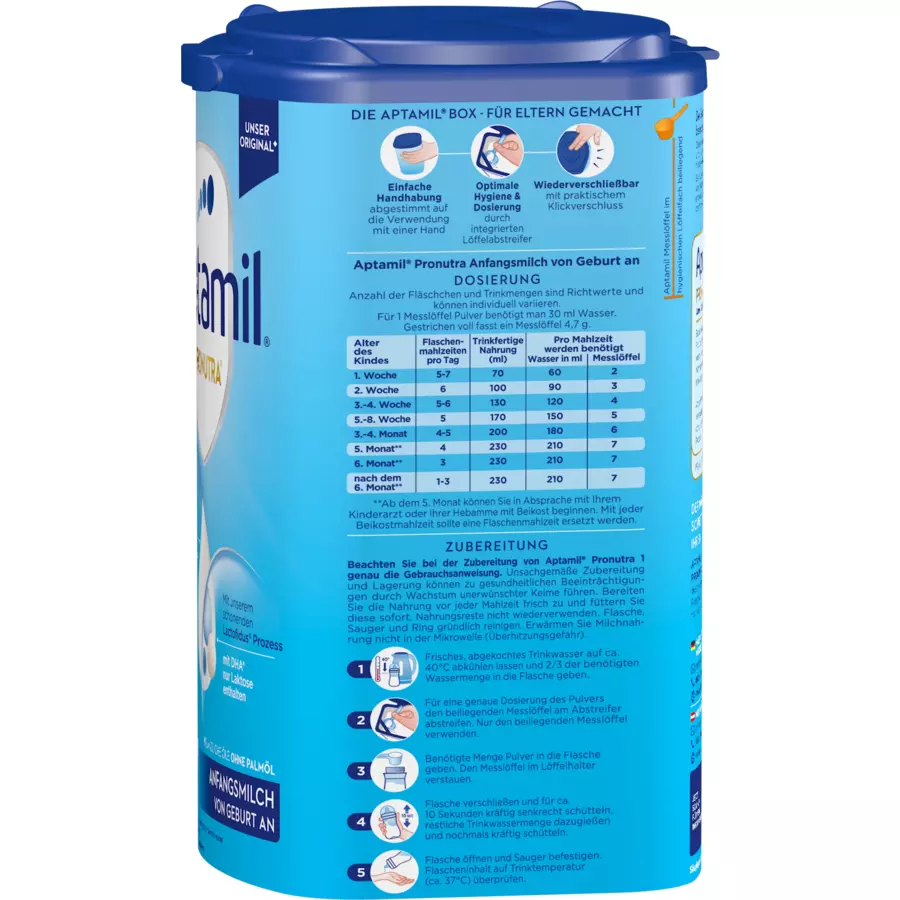 Aptamil Anfangsnahrung Pronutra ADVANCE 1 800 g ab der Geburt