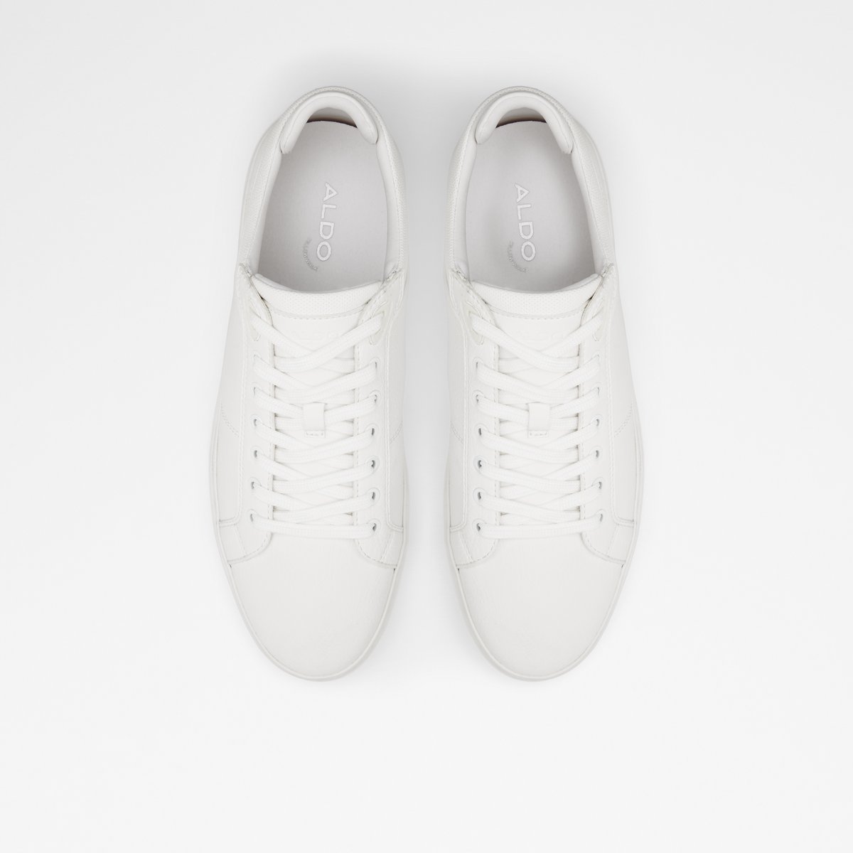 Finespec White Synthetic Smooth Men Low top