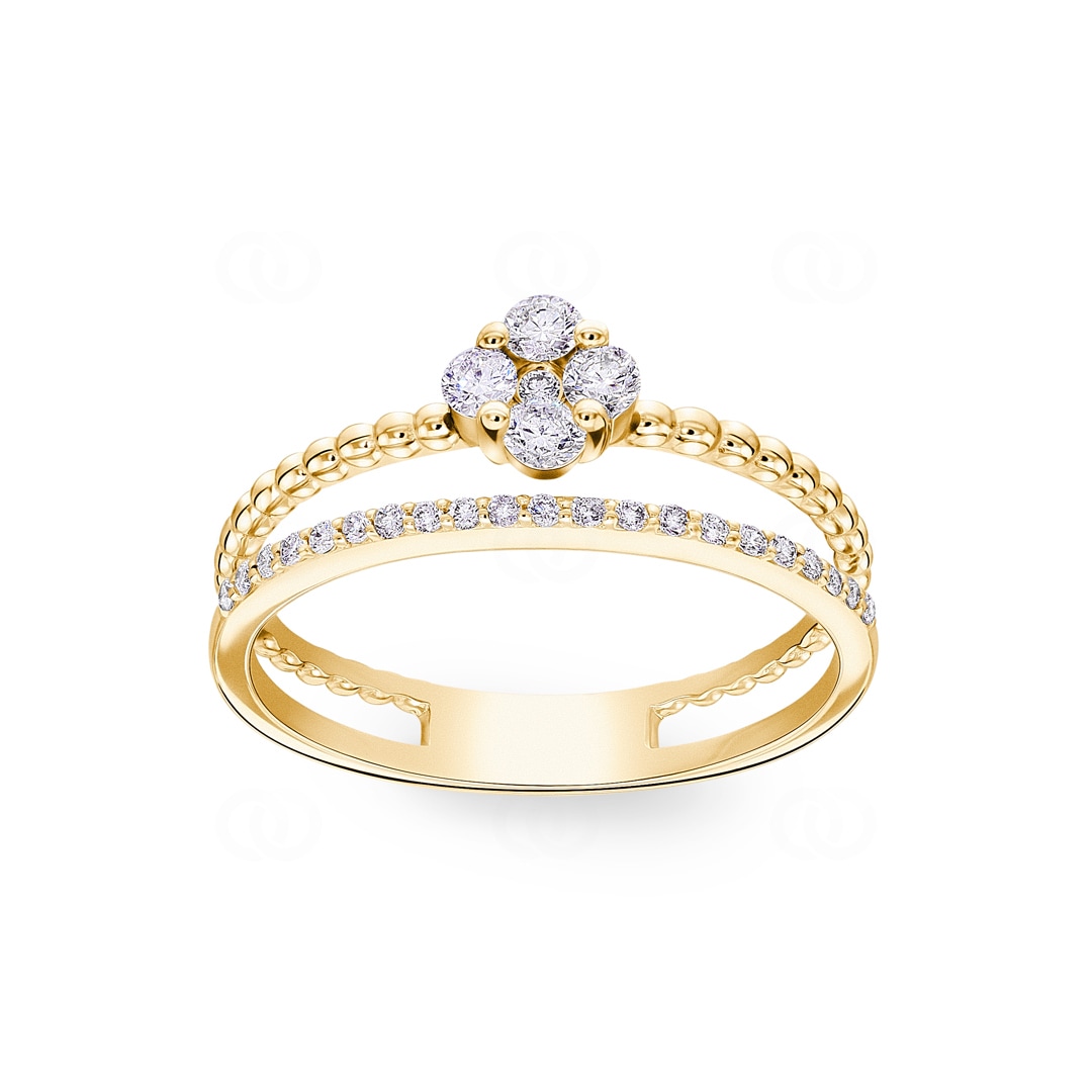0.30 Karat Diamantring 750/18 K Gelbgold