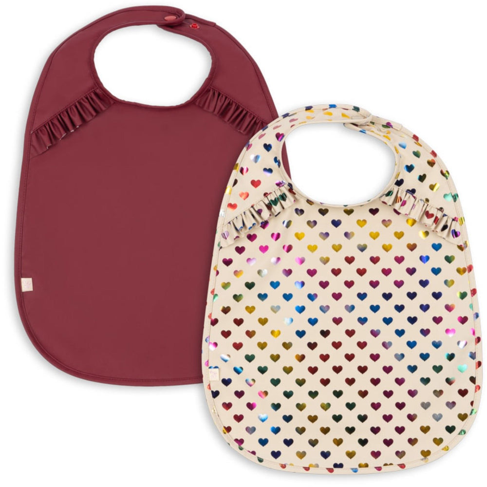 Køb Konges Sløjd Coeur Glitter/Sangria 2 Pak Glitter Dinner Hagesmæk Med Flæse