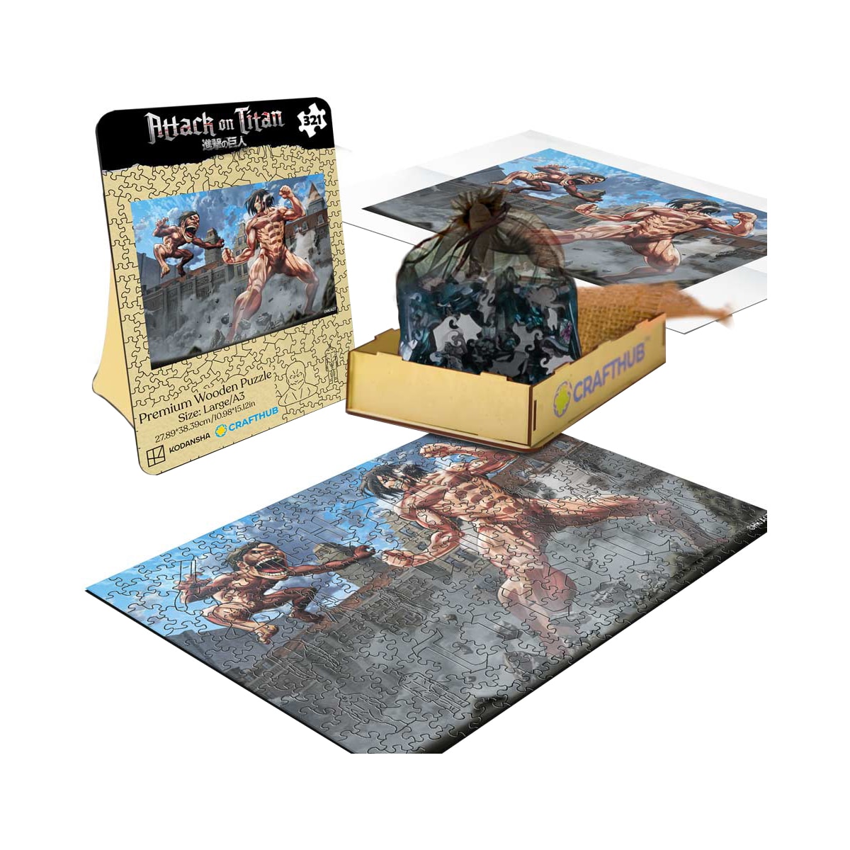 Crafthub Attack on Titan puslespill (Eren vs Armored Titan)
