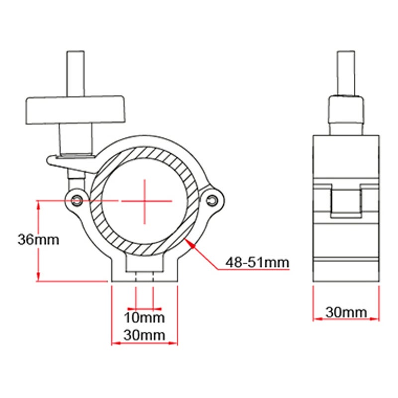 Doughty T5812201 Super Lightweight Half Coupler Zwart