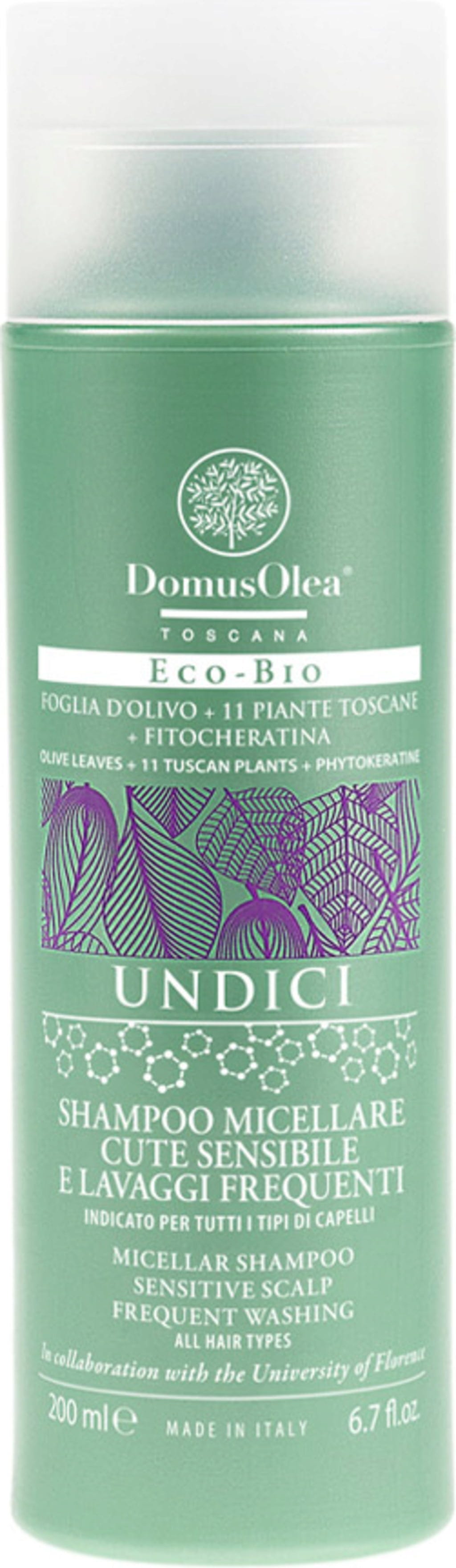 Domus Olea Toscana  UNDICI Mizellen-Shampoo für häufige Anwendungen, 200 ml