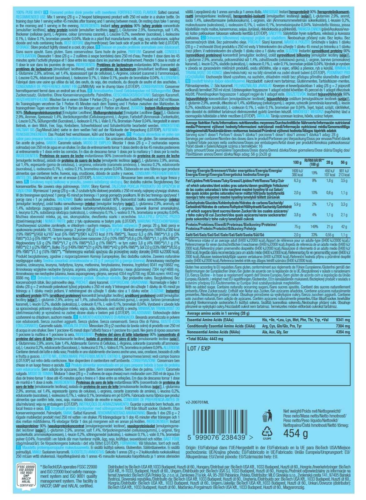 Biotech USA 100% Whey Pure 454 g