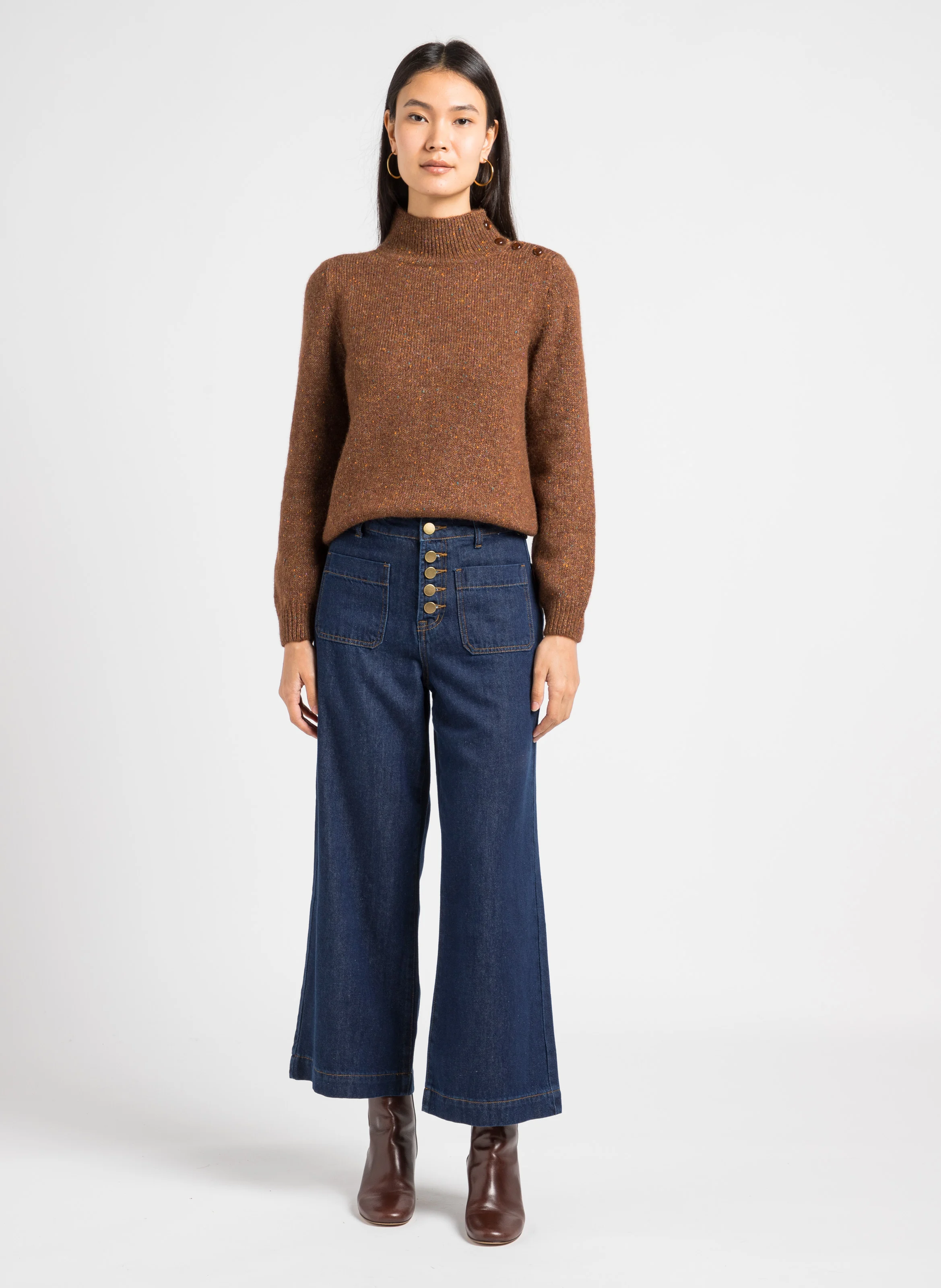 ATLANTA - Jean taille haute flare | Bleu