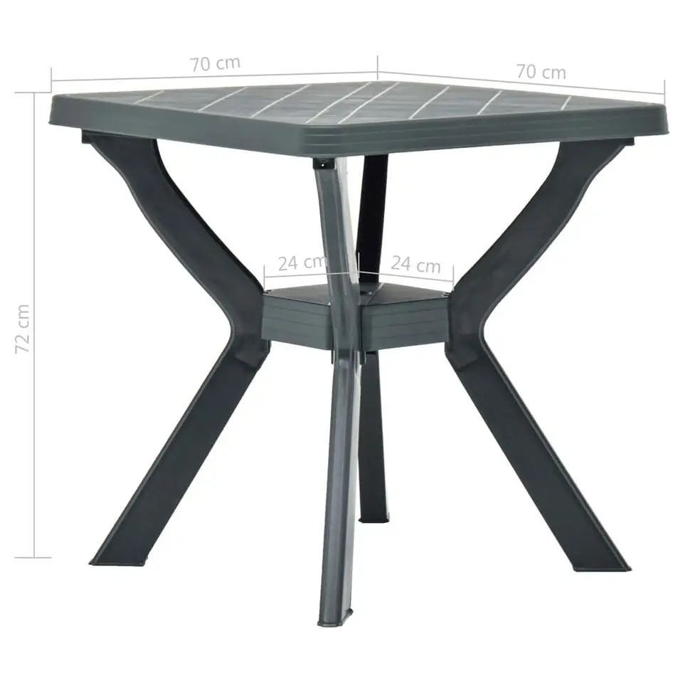 vidaXL - Tuintafel - Antraciet - Kunststof