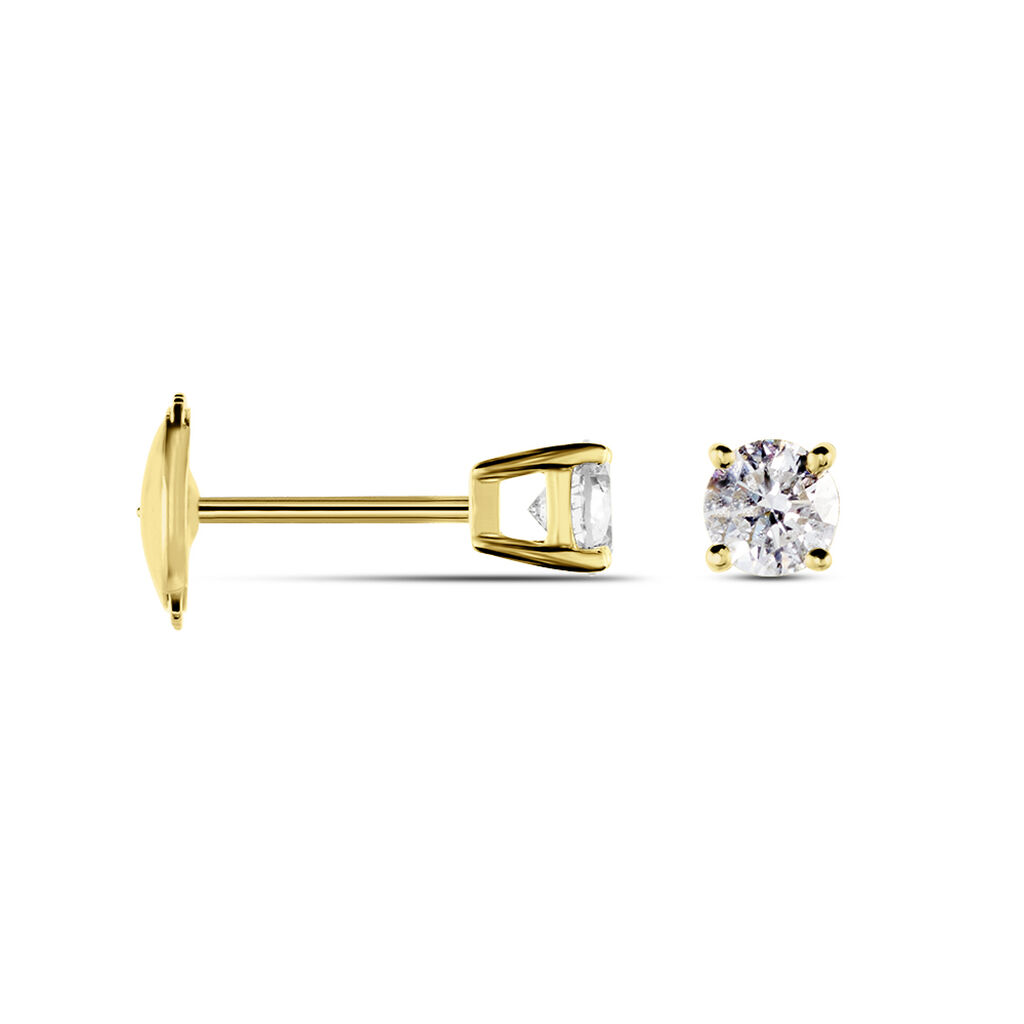 Boucles D'oreilles Puces Aphrodite Or Jaune Diamant