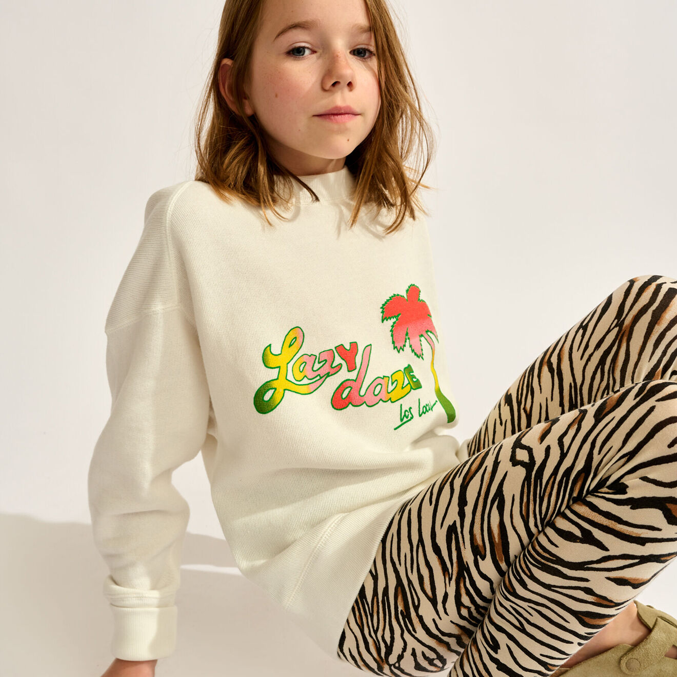 Bellerose Sweat Fadem imprimé blanc