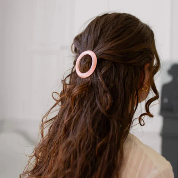 Bachca Barrette Ronde Rose Dragée 1 barrette