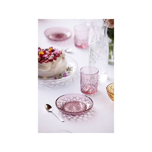 Lyngby Glas Sorrento 4-pak Asiet, Pink, Ø16 cm