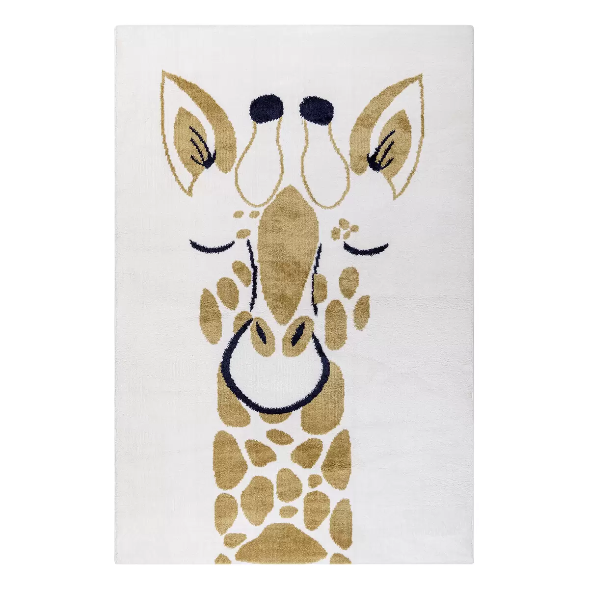 Kinderteppich Kids mit Handcarving weiss,gelb
