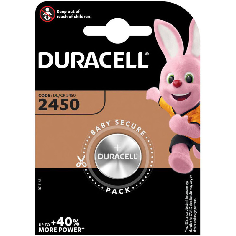 Duracell Knopfbatterie, CR2450/DL, 620 mAh, silber, 1 Stück