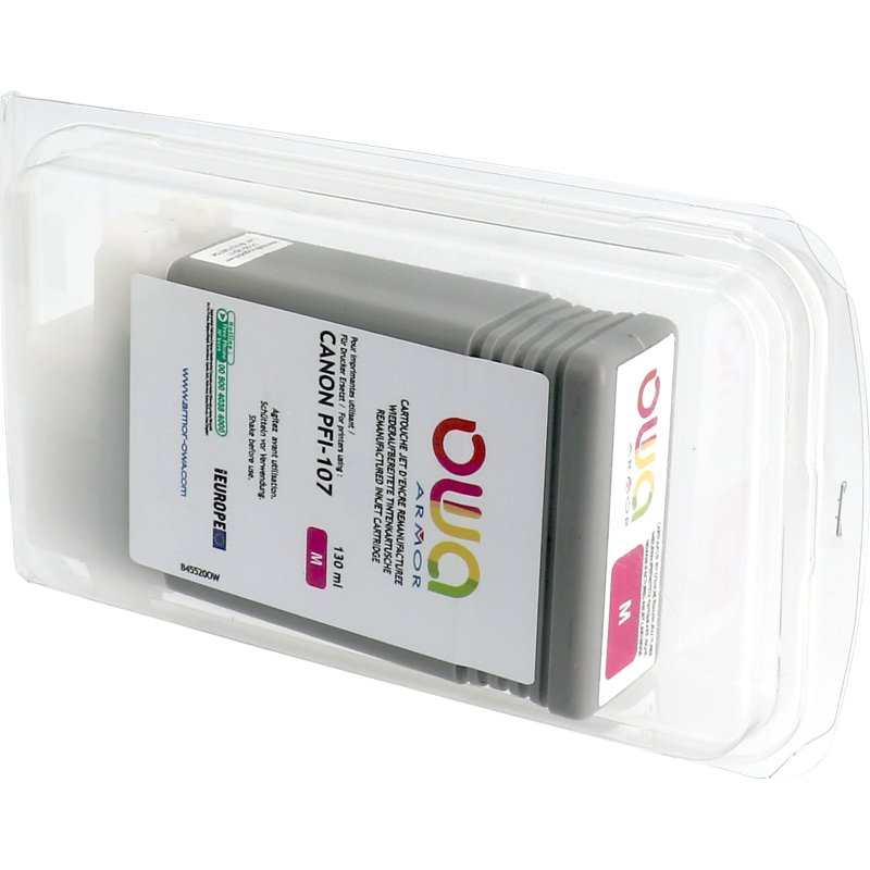 Cartouche d'encre traceur remanufacturée OWA - standard - Magenta - pour CANON PFI-107 M