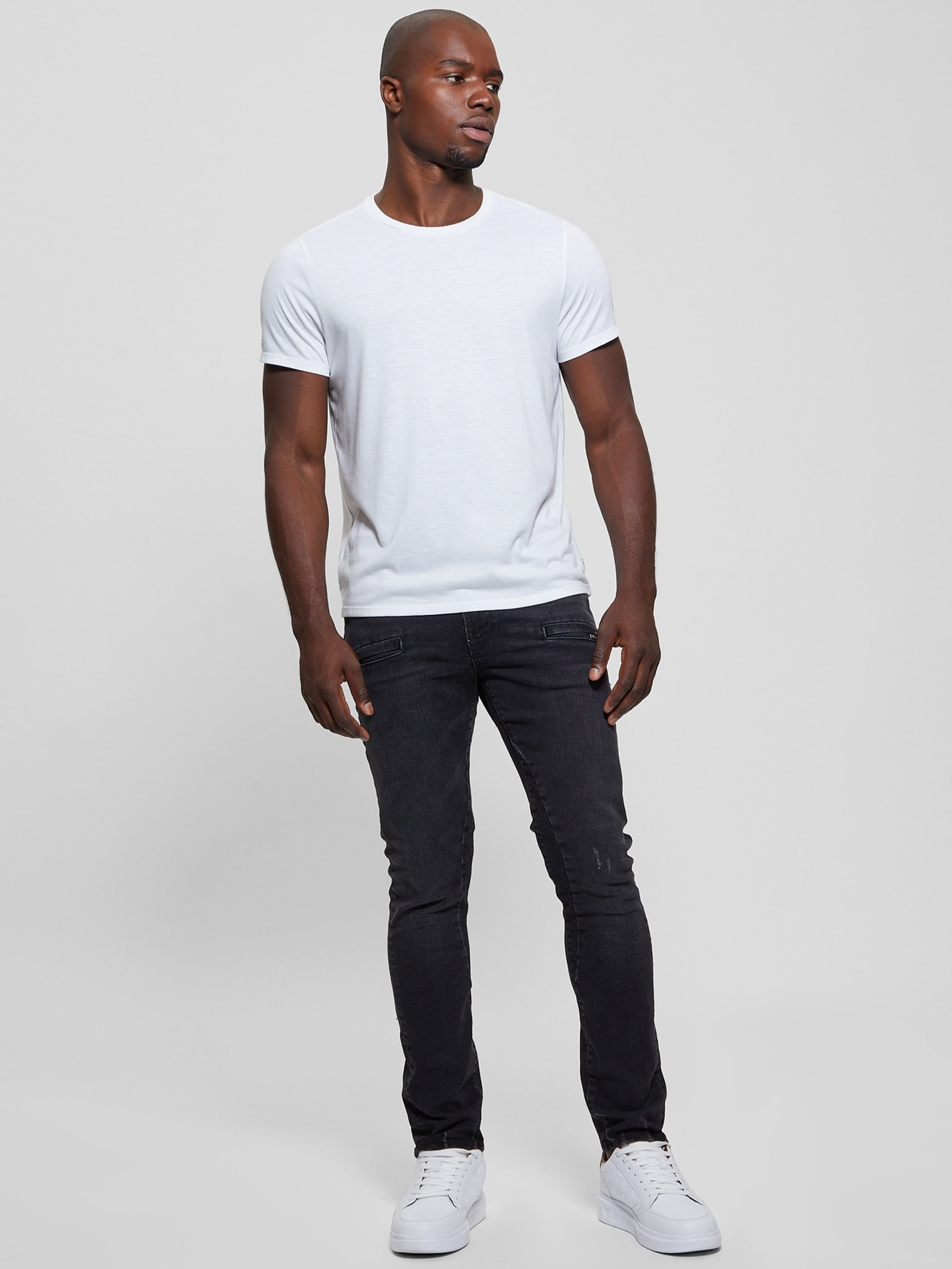 Calça jeans Eco Finnley com zíper e corte afunilado