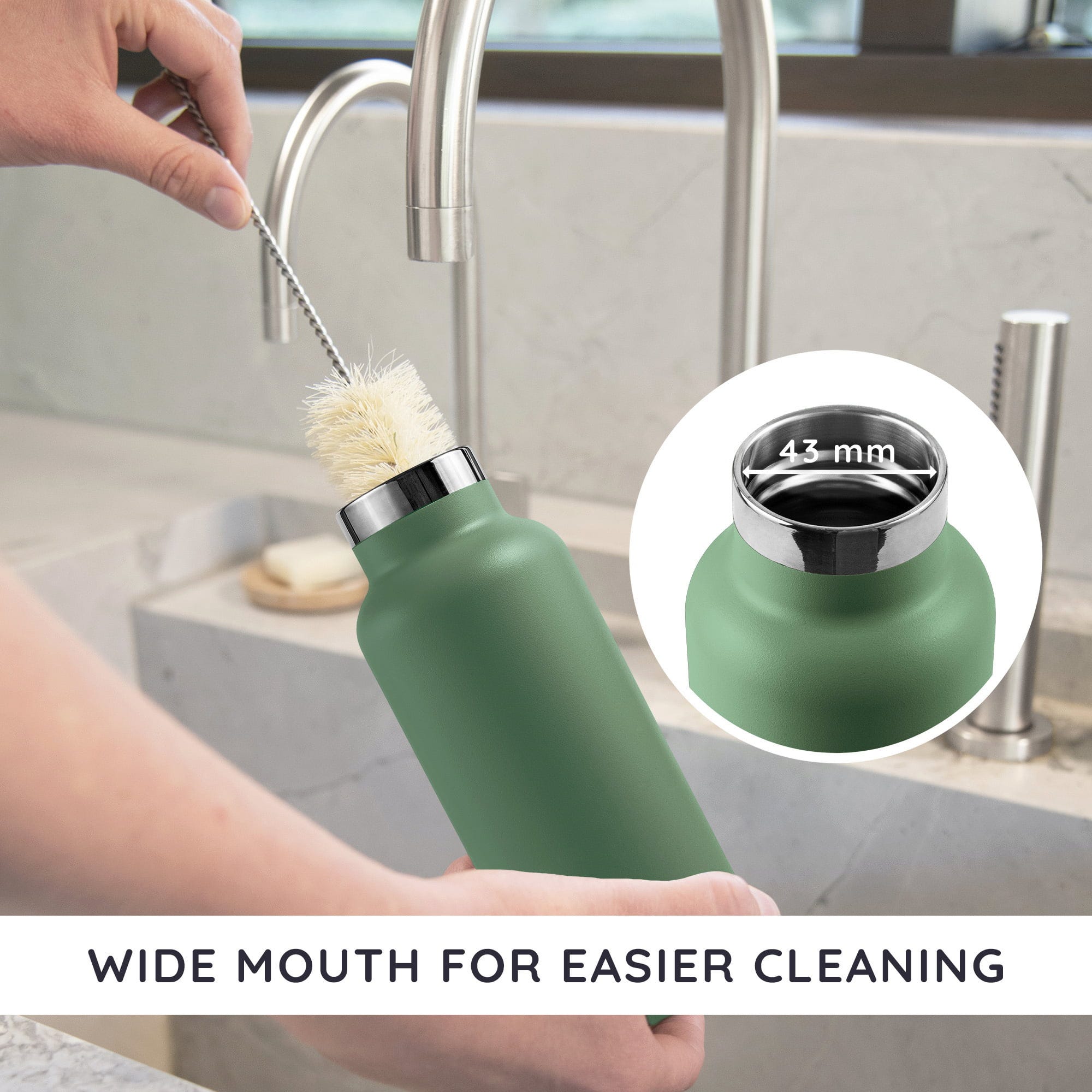 Bambaw  Thermosflasche aus Edelstahl 350 ml, Sage Green